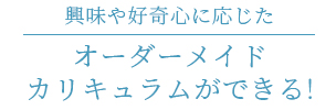 オーダーメイドカリキュラムができる